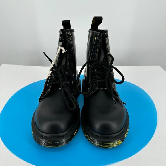 New with Tag, Dr. Martens 1460 Smooth Black Leather Marbled Yellow Men\'s Sz 8 main image 6